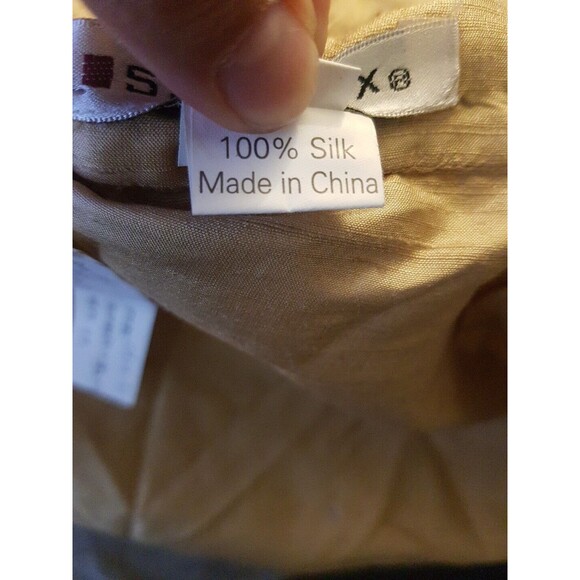 Silk Box Womens Skirt Size 4 Embroidered 100% Silk Midi Button Floral Zipper - Picture 15 of 16